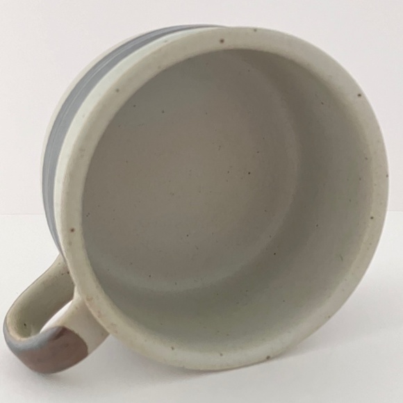 Horizon Otagiri Stoneware Round Soup Mug Blue and Brown Stripes - Picture 9 of 11